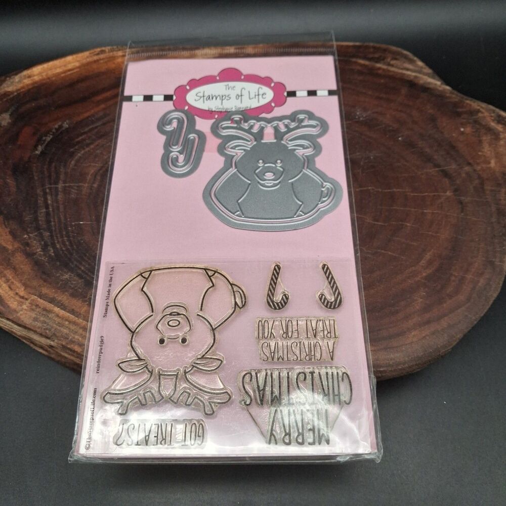 The Stamps of Life ReindeerPudgey9 Stamp & Die Set Retired Stephanie Barnard
